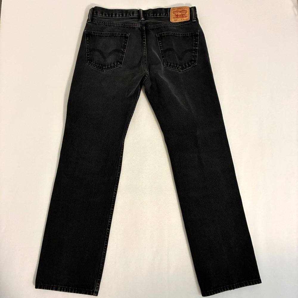 Levi's 505 Y2K Jeans Men's 36x34 (Fits 36x33) Black Denim Straight Preppy 2000s